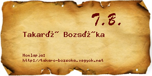 Takaró Bozsóka névjegykártya